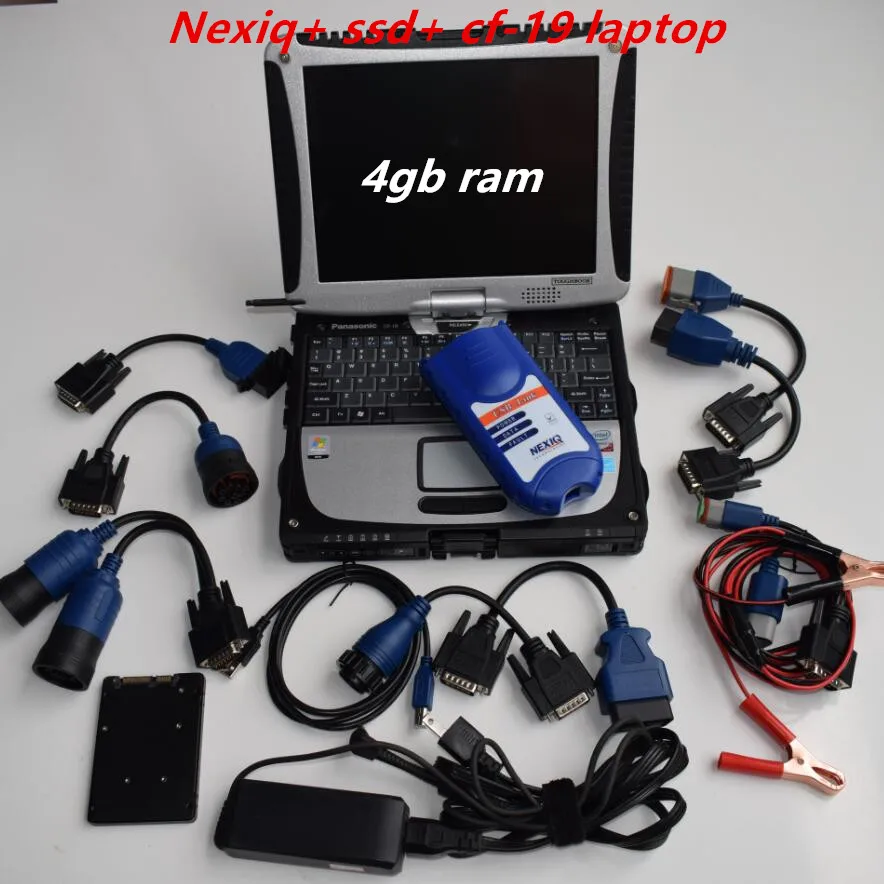 NEXIQ USB Link with 125032 software ssd super speed without bluetooth truck diagnositc tool in cf-19 laptop ready to use |