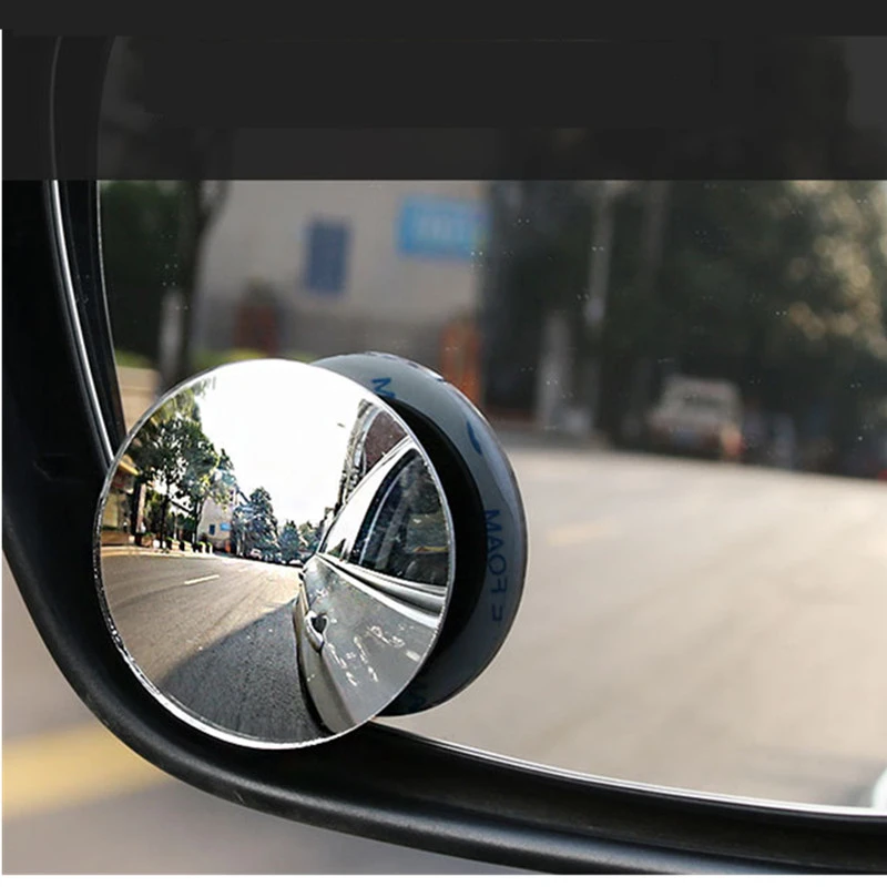 2Pcs 360° Round Blind Spot Mirror HD Glass Frameless Convex Rear View Stick On 