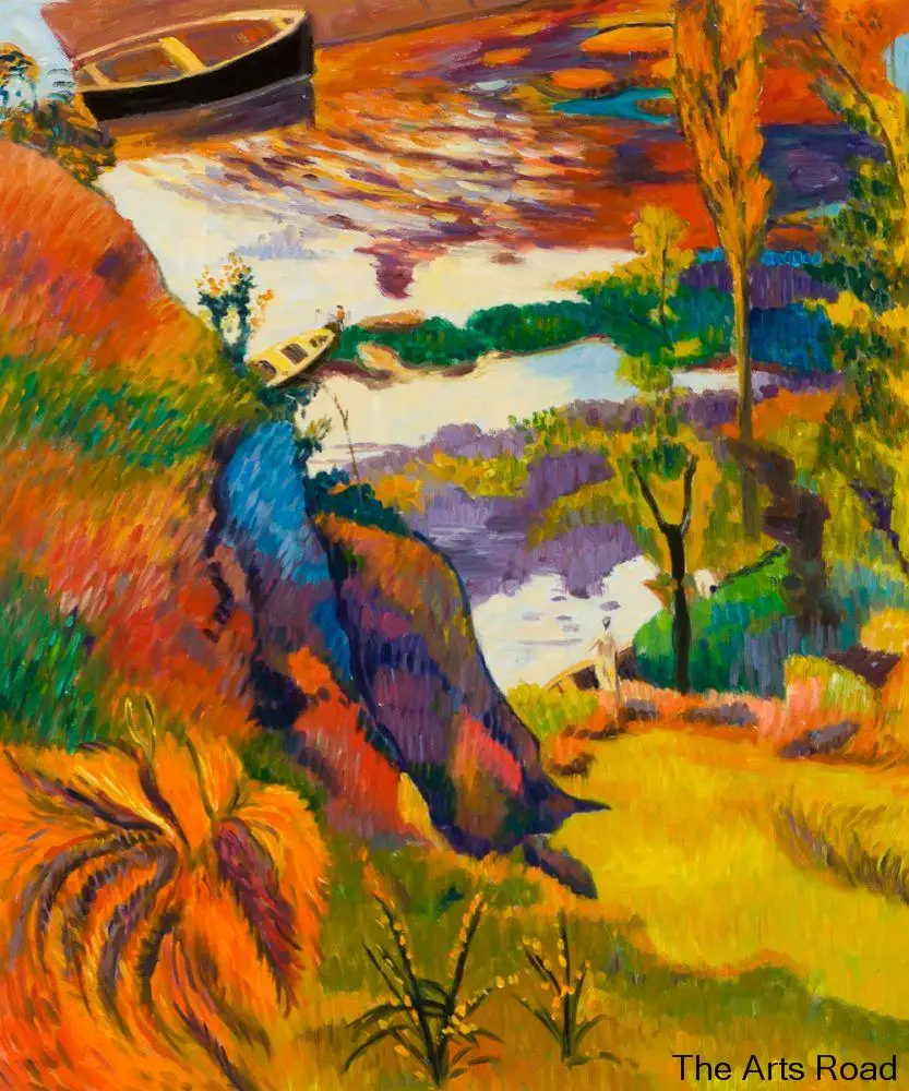 Рыбак и, на Авен, 1888 поля Гогена пейзаж холст картины для Гостиная ...