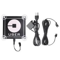 USB интерфейс холодный свет лист свет автомобиля стикер присоска Тип яркий UBER такси сервис свет