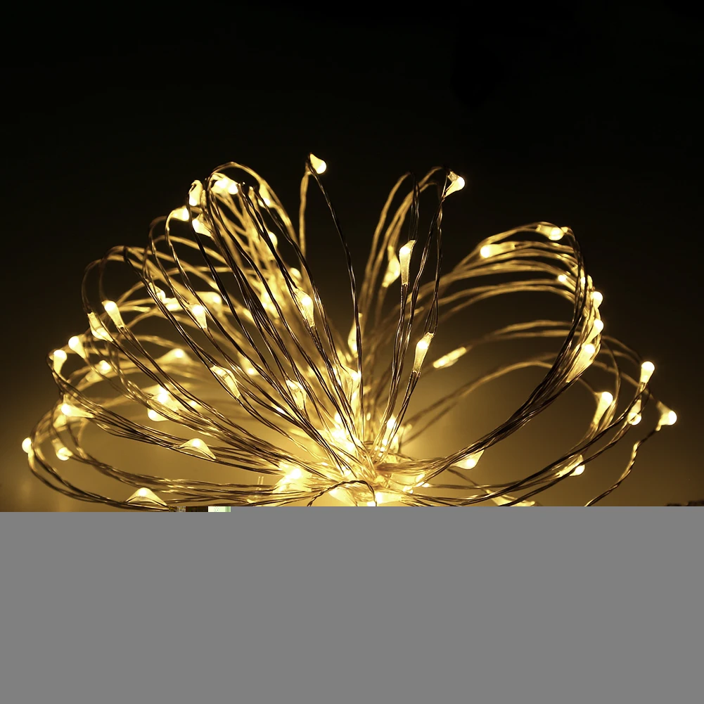 10 м 100 светодиодный светильник в виде рождественской феи с серебряной проволокой светодиодный светильник в виде звезд s DC 12 В светодиодный светильник-Гирлянда для дома, Нового года, свадебного украшения
