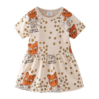 

Princess Baby Girls Clothes Animals Dresses Cotton Children Summer Dress New Designs Kids Hot Selling Tutu Girl dresses