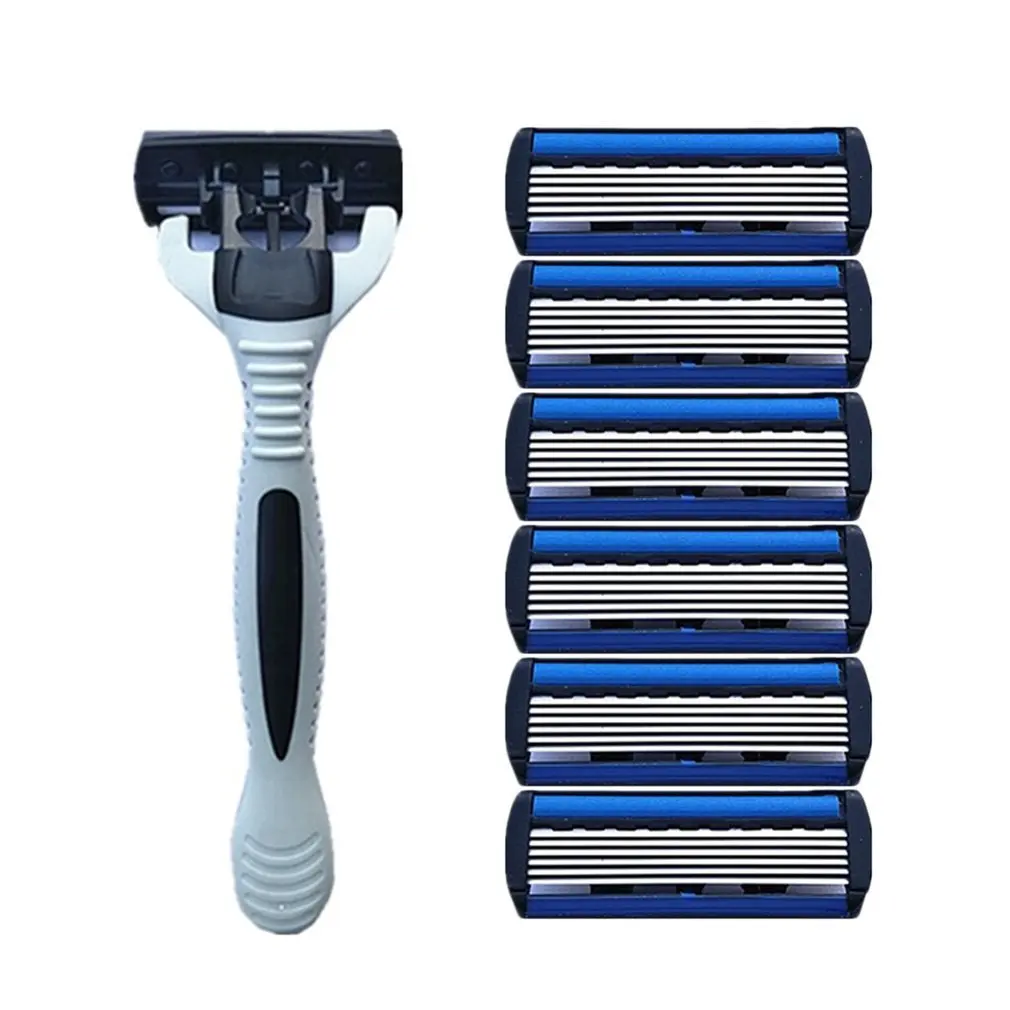 

1 add 4 Combo Set Men Safety Traditional Classic 6 Layers Shaving Hair Blade Razor Manual Stainless Steel Shaving Hair Blade