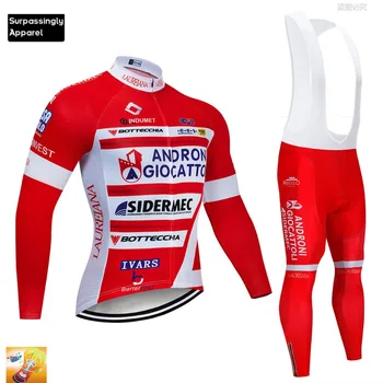 

2019 Racing Team Sportswear Men Pro Team ANDRONI Cycling Jersey Set 16D Spring Long Set Breathable Ropa Ciclismo Bike Clothing