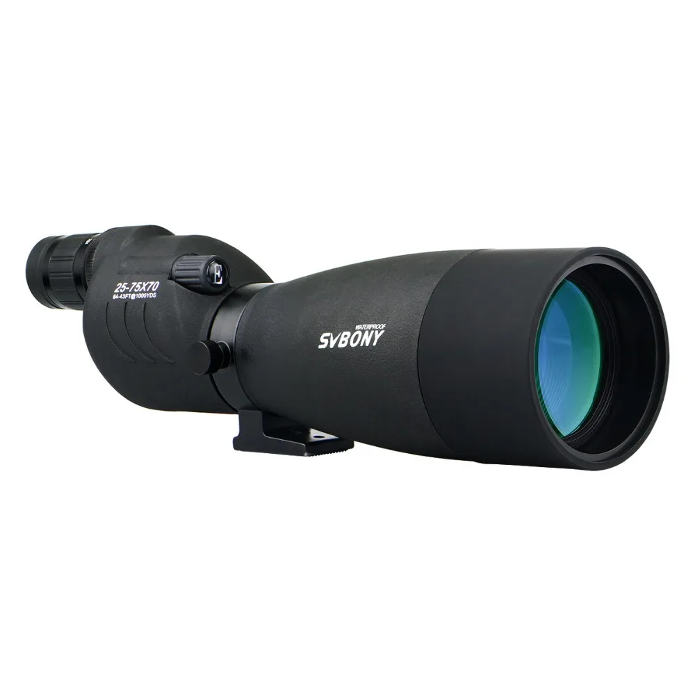 SVBONY SV17 الإكتشاف نطاق 25-75x70mm التكبير للماء مستقيم 180 دي ل مشاهدة الطيور تلسكوب الأسود + ترايبود صغير