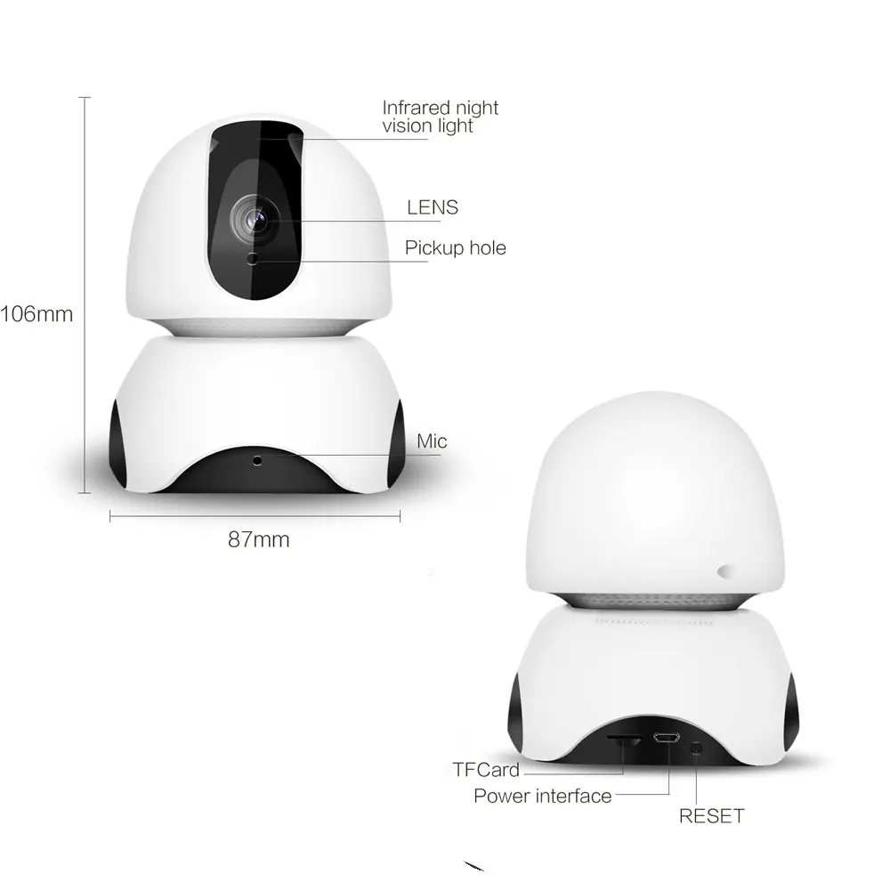 AHCVBIVN 1080P WIFI IP Camer IR Night Vision Home Smart Baby Monitor 2MP Two-way Audio Wireless CCTV Camera Motion Detection