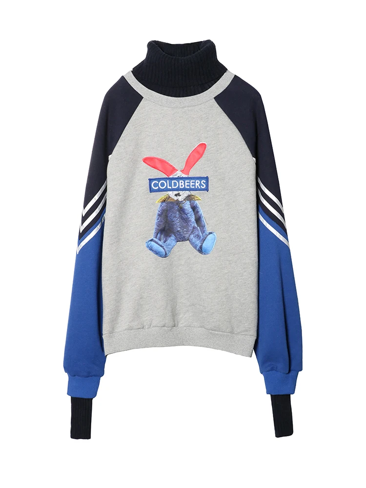 Cartoon Rabbit Plus Velvet High Collar Female Loose Spring Autumn Thai Tide Lazy Wind Color Women Casual Hoodies Cartoon Rabbit Plus Velvet High Collar Female Loose Spring Autumn Thai Tide Lazy Wind Color Women Casual Hoodies
