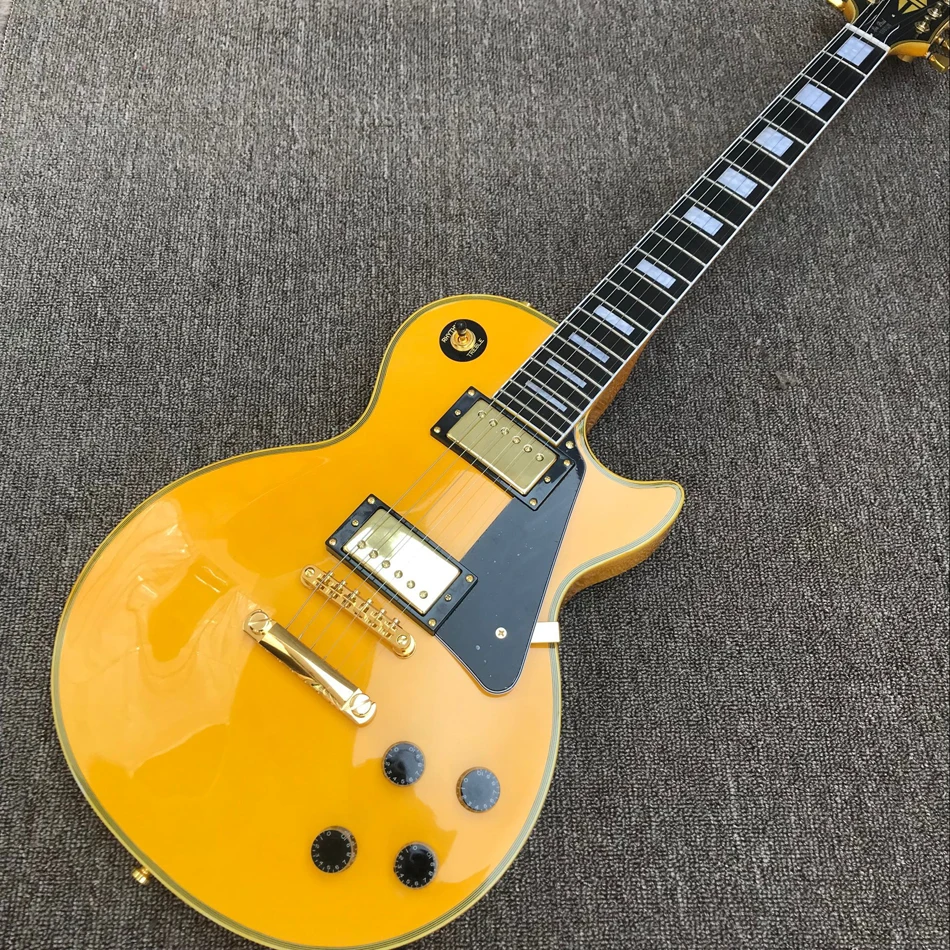 Price highest quality LP Custom Shop yellow electric guitar