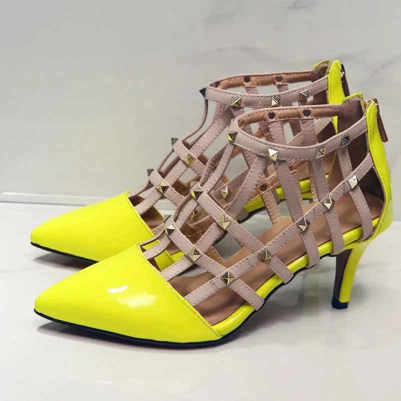 2016 Summer Sandals Genuine Leather Shoes Woman Evening Party Gladiator Sandals Fashion Designer