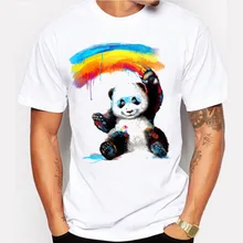 Мужская верхняя одежда LGBT painting Sport rainbow boy tops Panda летняя футболка