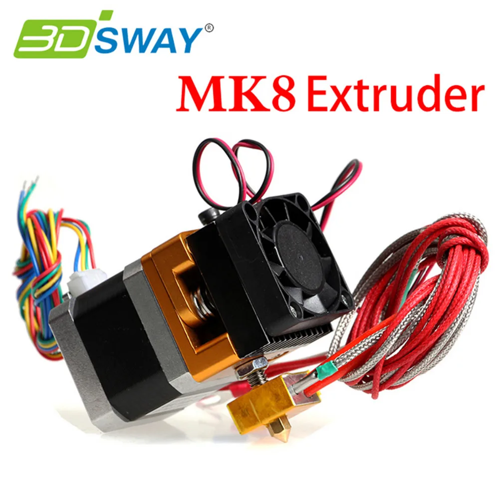 3DSWAY 3D Printer Extruder 12 24V Fan single extruder MK8 Extruder 0 2 0 3 0