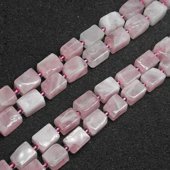 

11x15mm Natural Rectangle Cuboid Madagascar Rose Quartzs Beads For Jewelry Making Beads 15'' Needlework DIY Beads Trinket