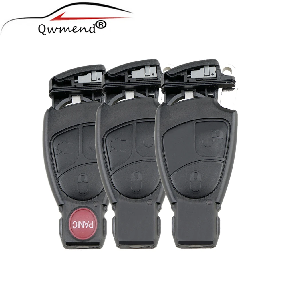 

QWMEND чехол для автомобильного ключа для Mercedes Benz E300 SL600 CLK320 G500 сменный Футляр для ключей чехол с лезвием ключа 2/3/4 кнопки