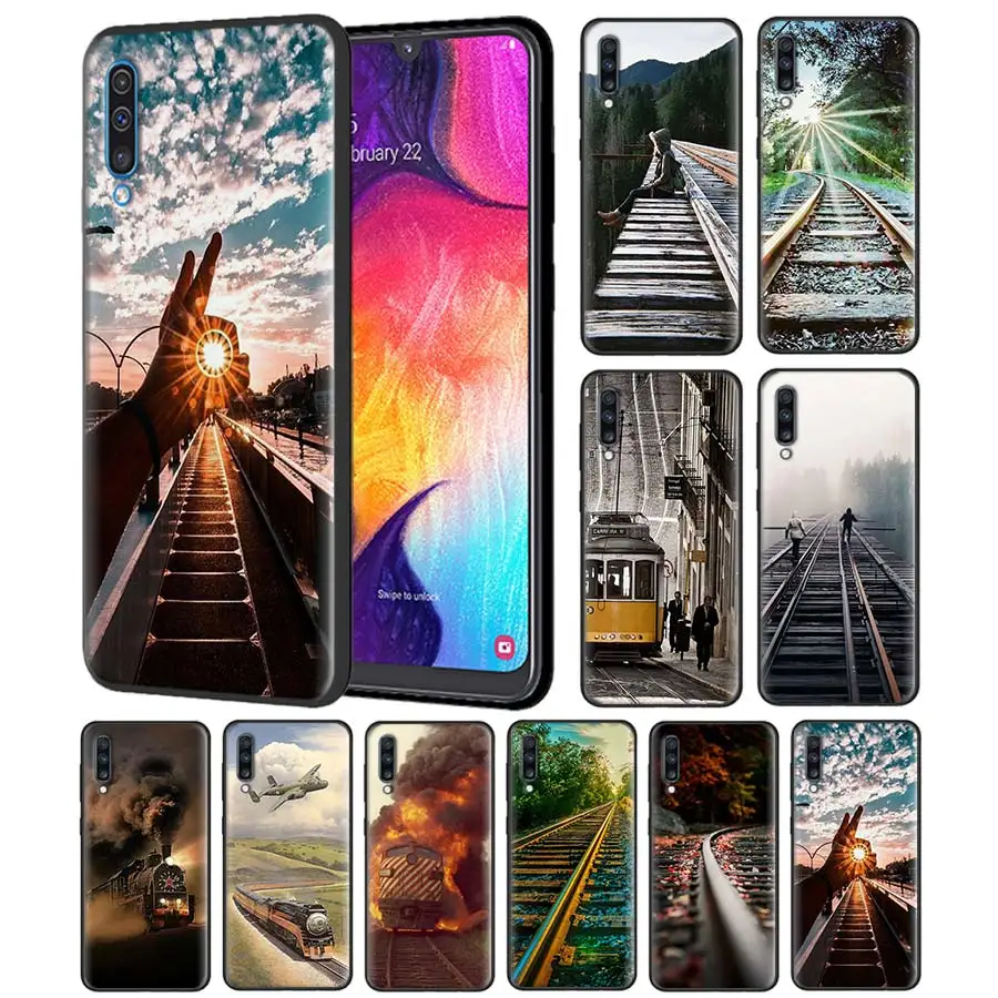 

Travel Train Track Case for Samsung Galaxy A70 A50 A20e A80 A60 A40 A30 A10 A6 A8 Note 8 9 10 Black Silicone Cover Coque Casos
