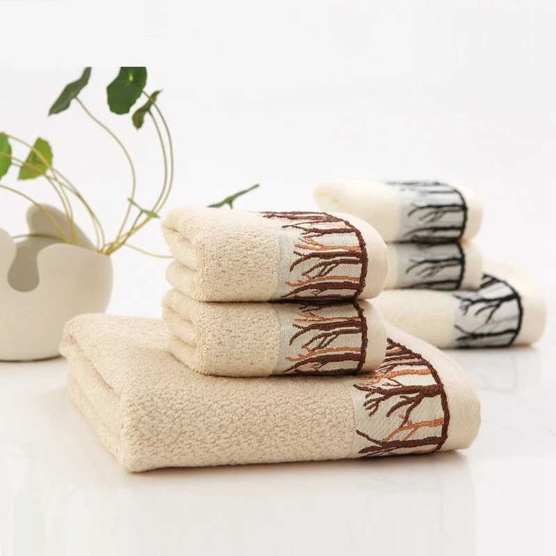 32 Stocks Geometric Trees Pattern Towel Sets High Quality Thickening