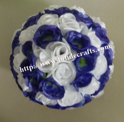 SPR Свадебный Цветочный шар стол центральный смешанный цвет Искусственный шар из цветков розы свадьбы decoration-25cm 15 шт./партия - Цвет: Blue white