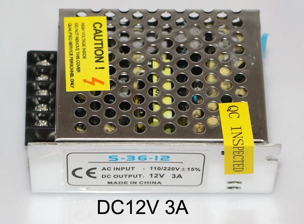 Питания со светодиодной полосой адаптер переменного тока 110 V 220 V DC/DC 12 V 24 V 1A 5A 10A 15A 20A 30A 40A 50A светодиодный Питание адаптер трансформатор - Цвет: DC12V 3A 36W