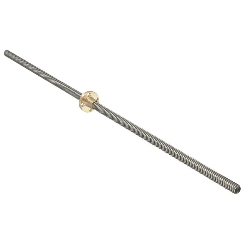 

400mm T8 Stainless steel Lead Screw 8mm Thread 2mm Pitch Lead Screw with Copper Nut For 3D Printer