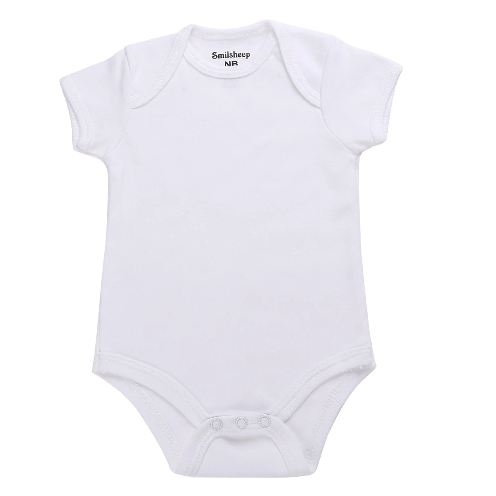 Solid White Cotton Baptism Toddler Baby Clothes,100 Cotton Short Sleeve Baby Bodysuit Unisex