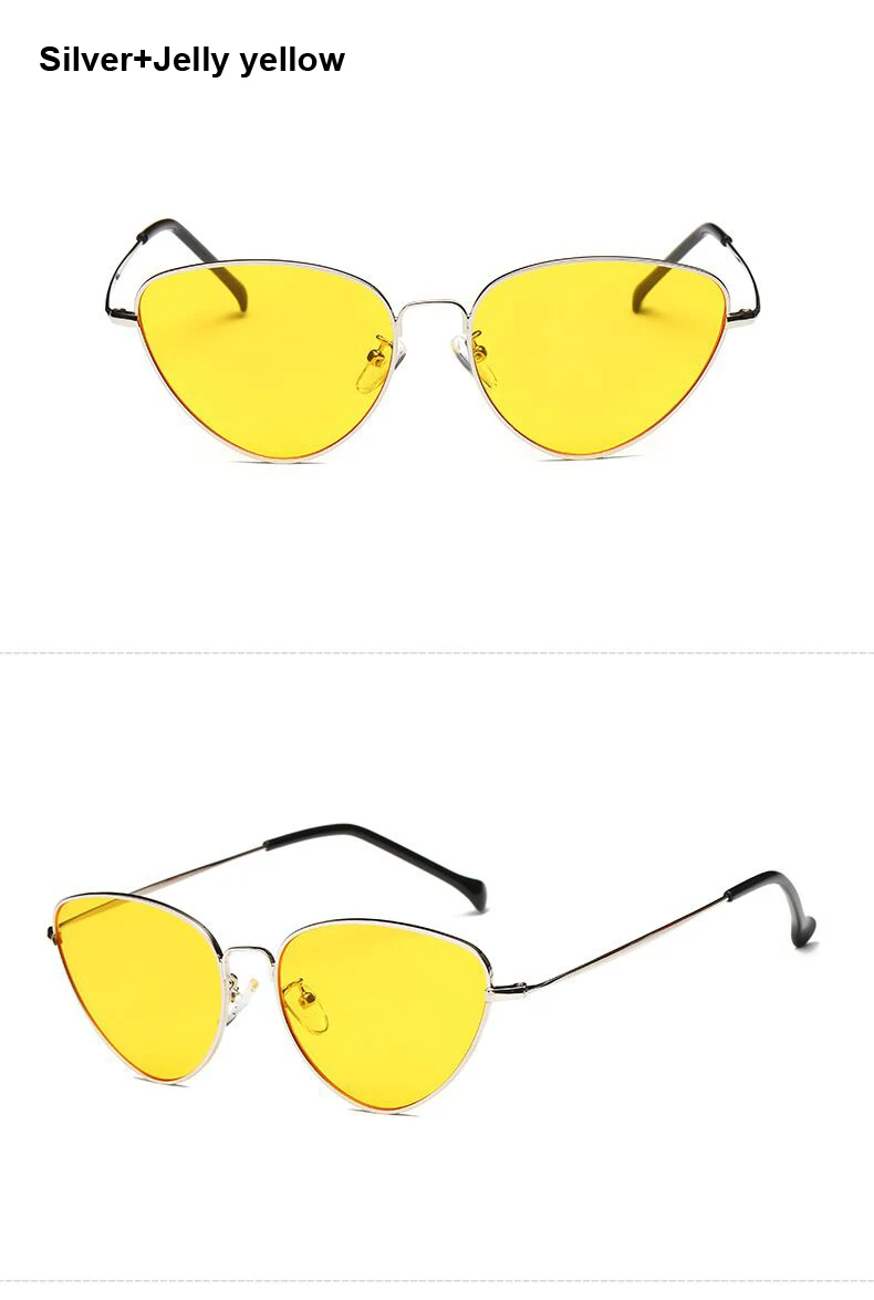 Ретро Винтажные Солнцезащитные очки женские маленькие Роскошные кошачьи глаза розовые женские солнцезащитные очки модные мужские желтые тонированные линзы очки