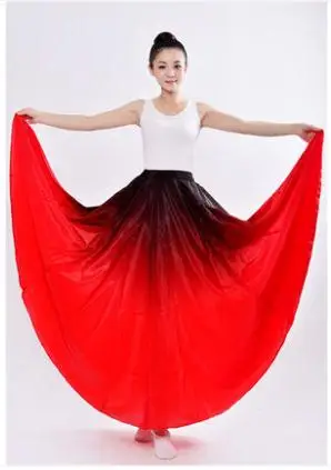 Новинка, Женская юбка для фламенко, для танцев, для испанских танцев, костюм для выступлений, для женщин, vestido, для фламенко, 720 градусов