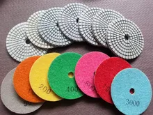 Wet Diamond Polishing Pads 3 Inch Set Kit For Granite Concrete Marble Polish with velcro back 7PCS free shipping