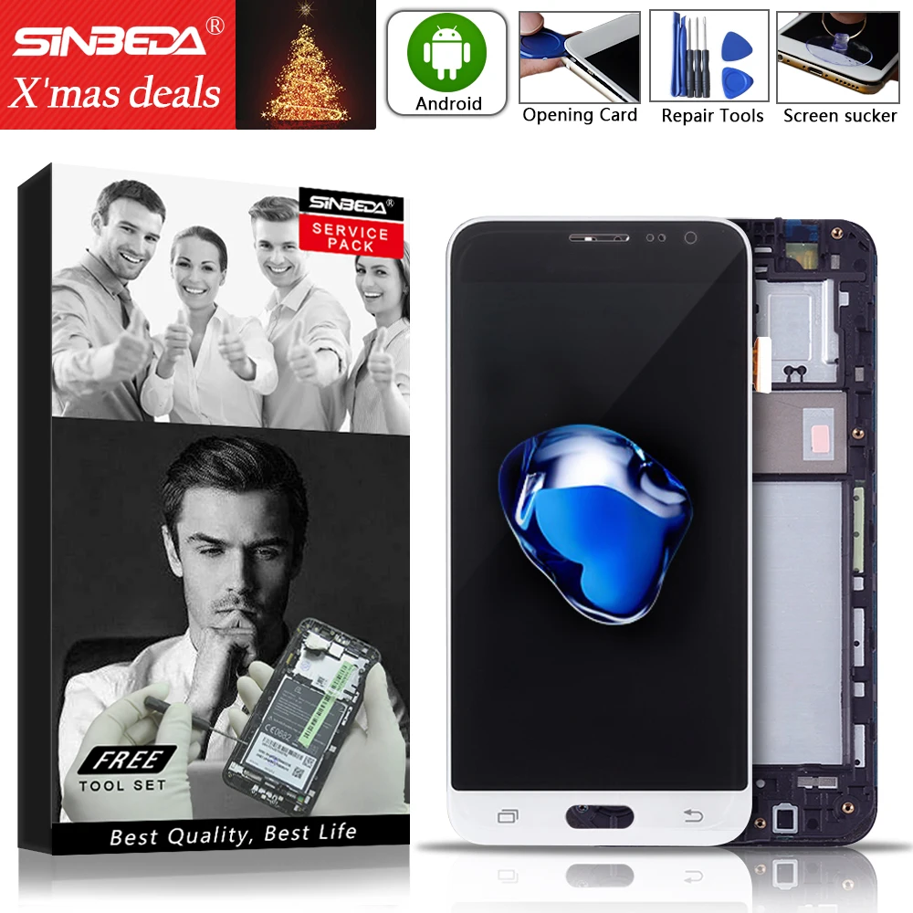 

AMOLED 5.0" Sinbeda For SAMSUNG Galaxy J320 LCD Display Touch Screen with Frame Digitizer For SAMSUNG J3 2016 LCD J320 Display @