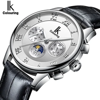 

IK Colouring Men Watches Top Brand Luxury Stainless Steel Male Dress Watch Automatic Mechanical Auto Date Day Business Clock