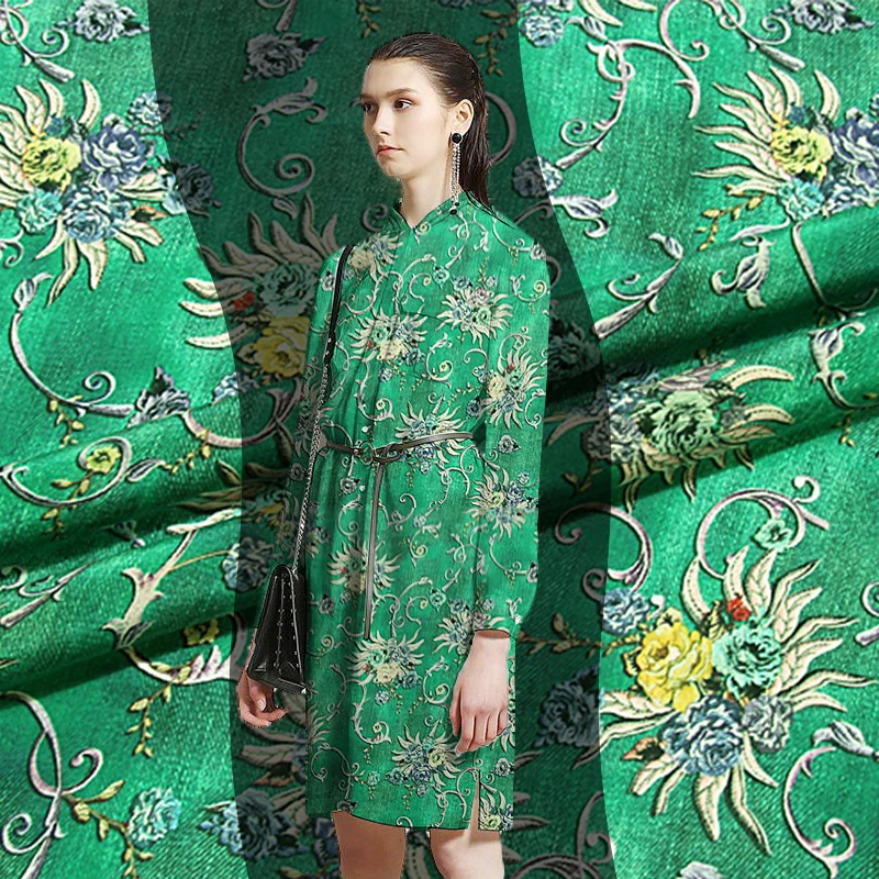 

New printing inkjet crepe de chine silk fabric 14mm fashion shirt dress silk fabric wholesale silk cloth 138cm