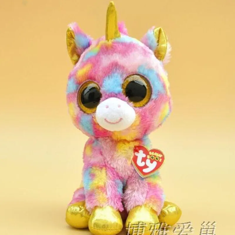 

2015 Hot Ty Beanie Boos Big Eyes Small Unicorn Plush Toy Doll Kawaii Stuffed Animals Collection Lovely Children's Gifts L82