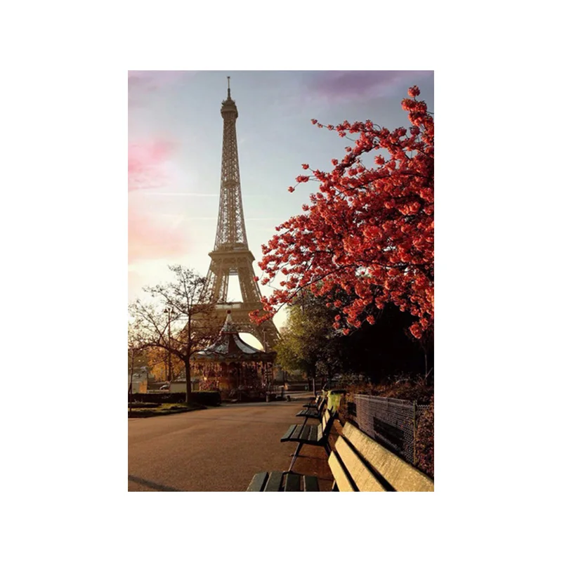 Huacan Landscapes Diamond Painting Embroidery Full Computation Diamond Mosaic Paris Pictures Of Rhinestones Cross Stitch Kit
