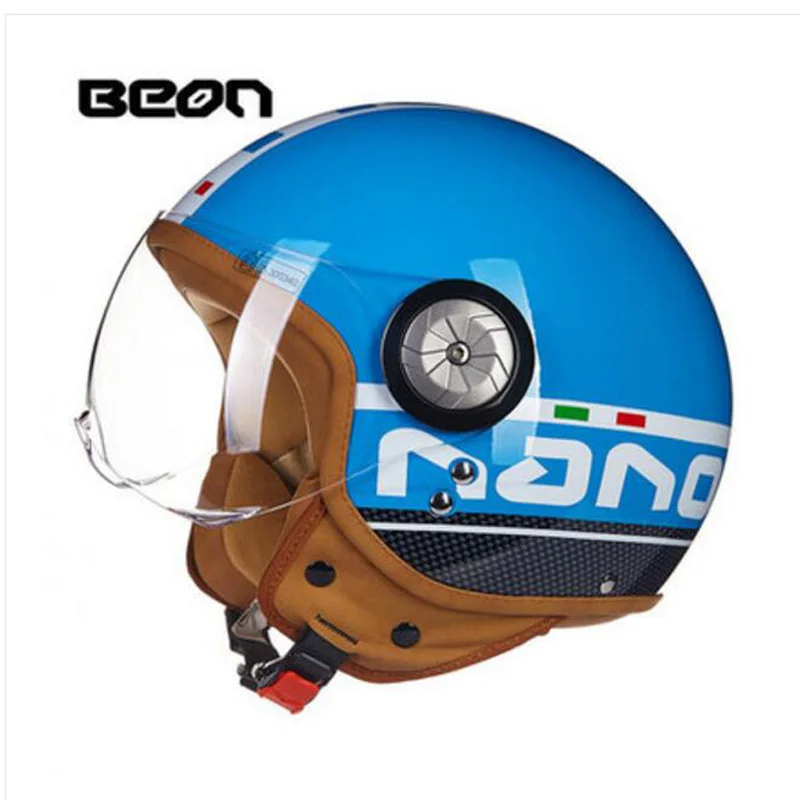 Европейский сертификат ECE BEON 3/4 мотоциклетный шлем ретро принц мотоциклетный шлем из ABS с PC линзой козырек ccc - Цвет: Синий