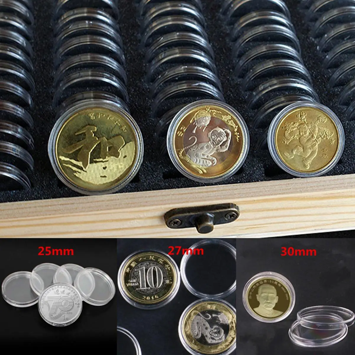 50pcs Storage Container Wooden Round Coins Case Holders 50pcs Storage Container Wooden Round Coins Case Holders Commemorative Collection Box Bin 25 27 30mm Display In Bo Bins From Home