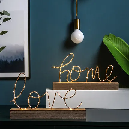 

Nordic Creative Letter Lamp Desktop Decoration Home Living Room Bedroom Wrought Iron Ins Night Light Bed Head Decoration