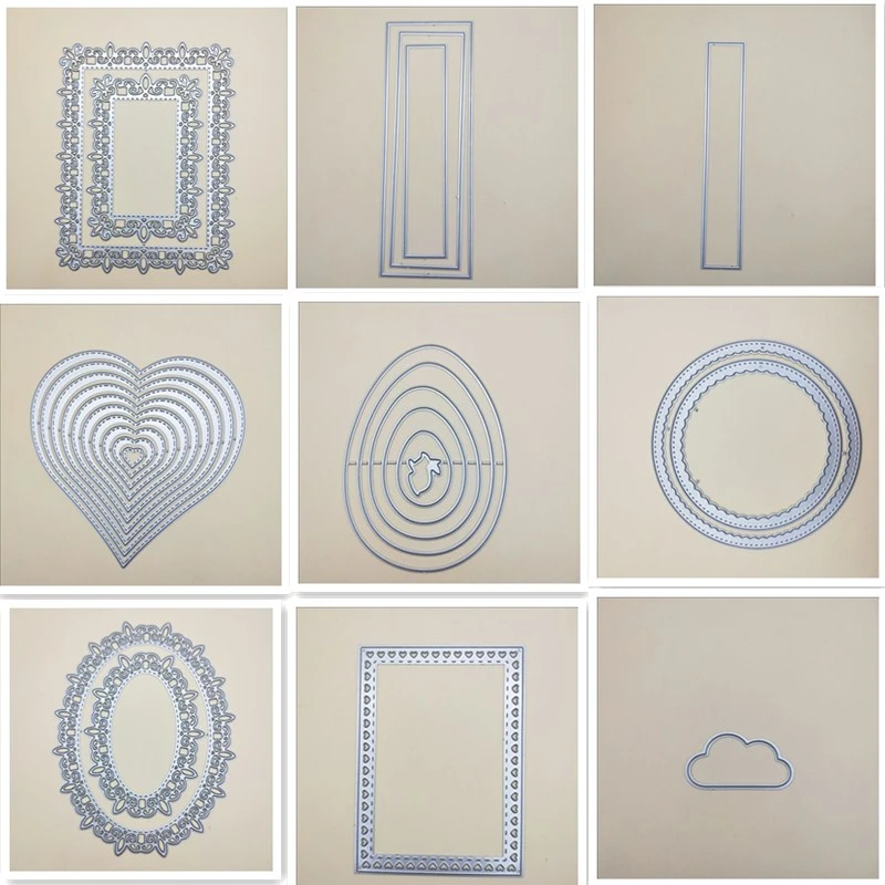 

Stitched Rectangle frame Metal Cutting Dies Circle Frame For DIY Scrapbooking Embossing Paper Cards Photo Album Making Craft