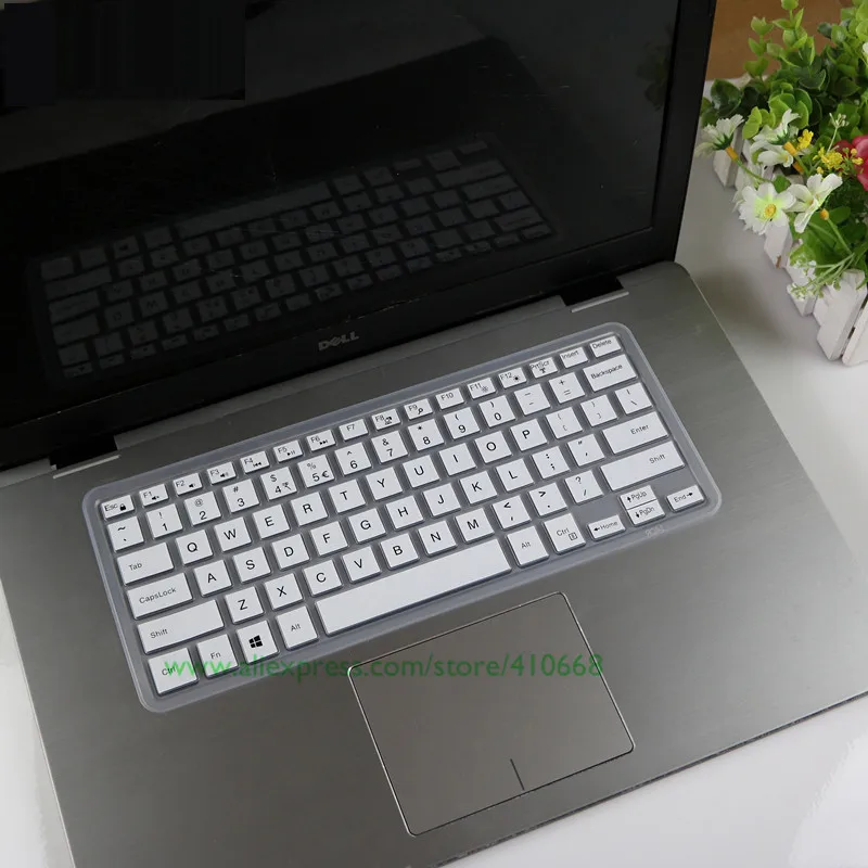 Красочные Силиконовый чехол покрытие для клавиатуры протектор для Dell Inspiron 13 5000 13,3 дюймов i7370 i7373 5580 5482 3482 1" ноутбук - Цвет: White