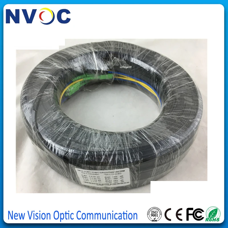 

50M Outdoor FTTH Fiber Optic Drop Cable Patch Cord SC/APC to SC/APC SM G657A2 LSZH 4core GJYXCH Drop Cable Patch Cord