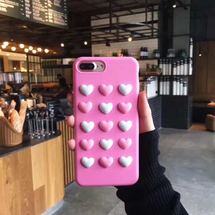 Luxury Love Heart Phone Case Anti-knock TPU for Iphone 7 7plus 6 6s 6Plus Candy Color Back Cover |