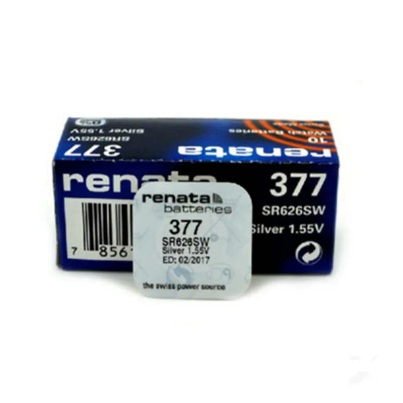 100 шт. розничная продажа фирменная новинка Renata долговечная 377 SR626SW SR626 V377 AG4 часы с