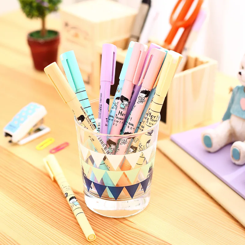 

Highlighter multi color pen highlighter marker graffiti pen labeled drawing marker notes advertising office school supplies