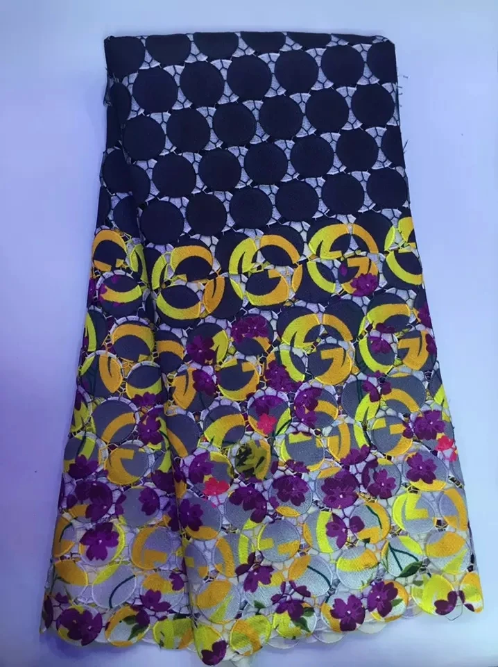 

Free shipping!multi colour high quality water soluble african cord lace guipure lace fabric for women nice dress 5Yard/Lot J20Y