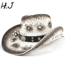 Ручная работа, летняя женская мужская полая ковбойская шляпа в западном стиле с модным поясом, ковбойская шляпа в западном стиле, джаз, сомбреро, солнцезащитная Кепка