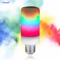 Foxanon красочные Радуга Светодиодный лампочки E27 E14 E12 B22 3 режима 2835SMD эффект пламени светодиодный лампы 5 Вт 7 вт 9 Вт 220 В 110 В Home Decor Light