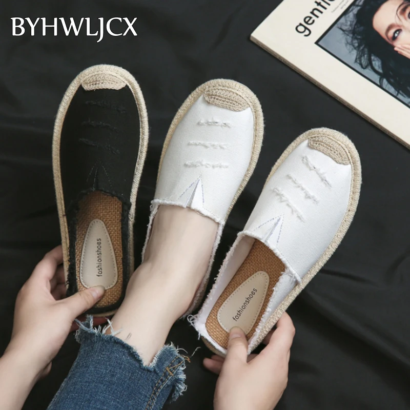 Summer women's shoes flat casual shoes half heel breathable Espadrilles fashion Shallow slip sneakers women canvas slippers