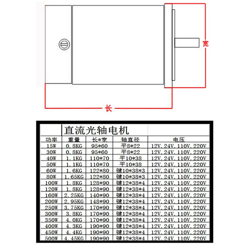 500 Вт миниатюрный постоянный магнит DC мотор, 12 В 24 В 220 В 1800 об/мин круглый вал тип оптической оси двигателя, J18184
