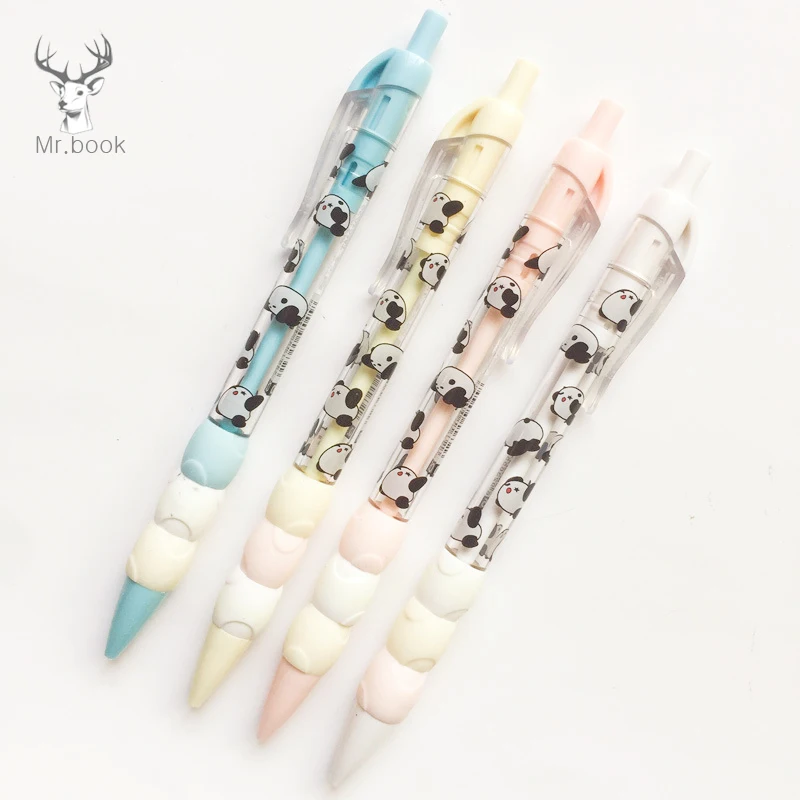 

5pcs 0.5mm Kawaii Panda Creamy Press Automatic Mechanical Pencil Soft Aid Grip Writing Tools School Office Supply Stationery