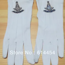 Масонские перчатки Mason Freedom на заказ с вышивкой N3