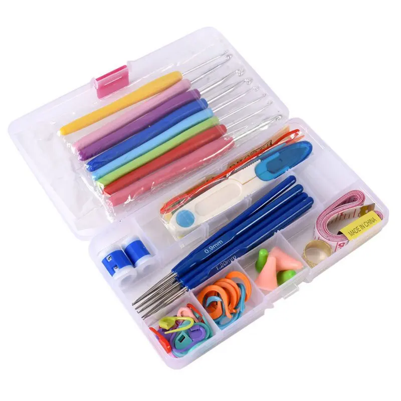 

16Pcs/Set Home Craft Needle Arts Crochet Hook Set Knitting Knit Craft Weave Yarn Plastic Sewing Tools Sewing Accessories