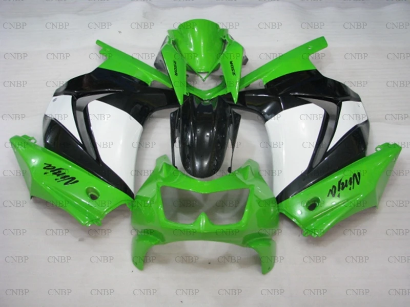Пластиковые обтекатели для Kawasaki Zx250r 2008 2014 Обтекатели 2013 EX250 2010 зеленый черный