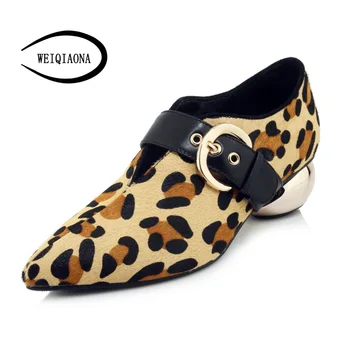 

WEIQIAONA New Brand Design Pointed Toe Sexy Leopard High Heels shoes women pumps Dress shoes Ladies shoes party shoes